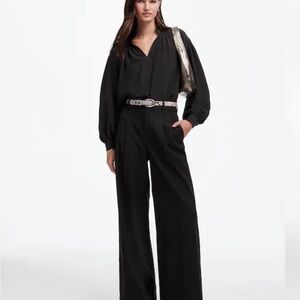 Madewell The Harlow Superwide-Leg Trouser in Brushed Twill